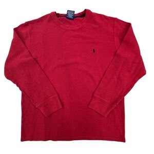 Polo Ralph Lauren Sleepwear Shirt Mens Large Red Long Sleeve Crewneck‎ Cotton